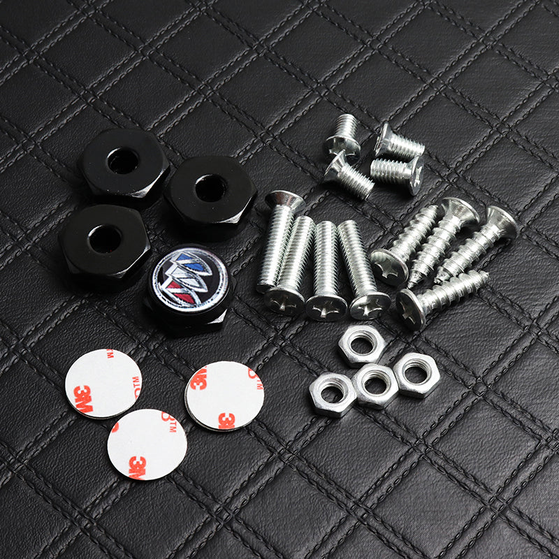 Buick 4PCS Car License Plate Frame Screw Black Bolt Cap Cover Fit For All Models New - Image 2