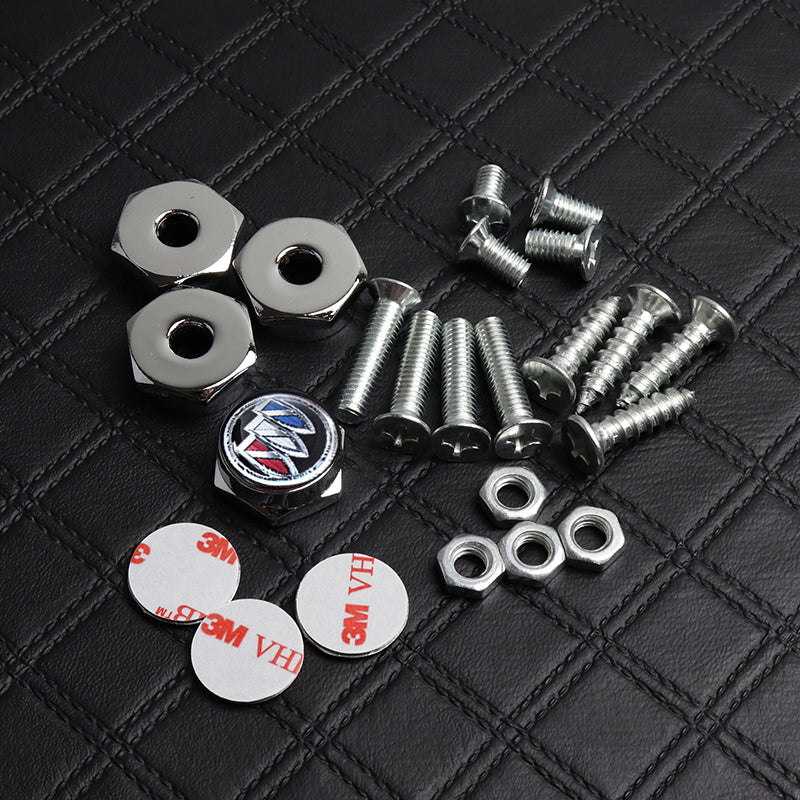Buick 4PCS Car License Plate Frame Screw Chrome Bolt Cap Cover Fit For All Models New - Image 2