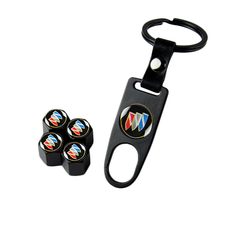 BUICK Car Wheel Tire Valves Dust Stem Air Caps Keychain Emblem KEY FOB Set - US SELLER - Image 5
