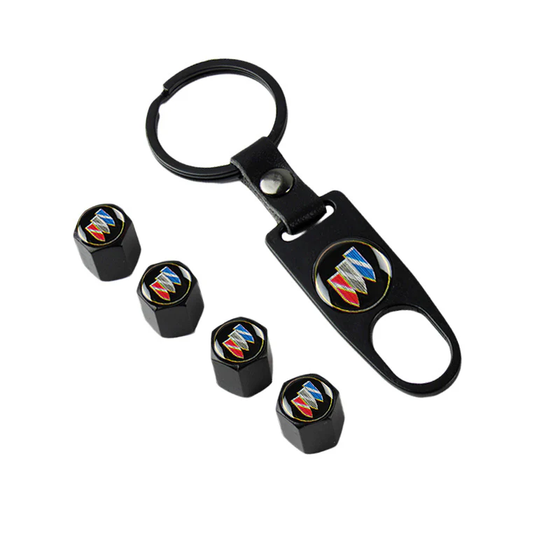 BUICK Car Wheel Tire Valves Dust Stem Air Caps Keychain Emblem KEY FOB Set - US SELLER - Image 6