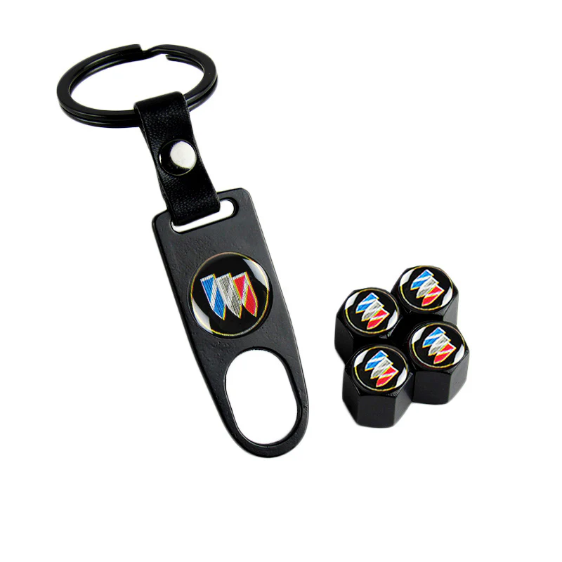 BUICK Car Wheel Tire Valves Dust Stem Air Caps Keychain Emblem KEY FOB Set - US SELLER - Image 7