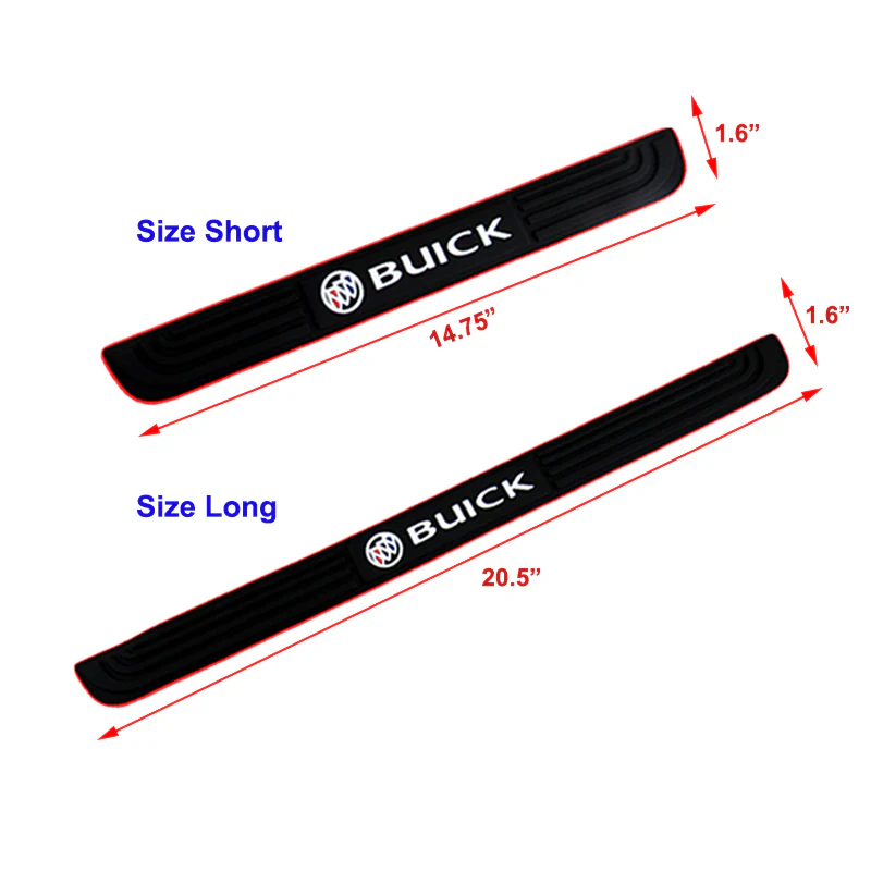 BUICK Set 4PCS Rubber Car Door Scuff Sill Panel Step Protector with Tire Wheel Valves Dust Stem Air Caps Keychain - Image 10
