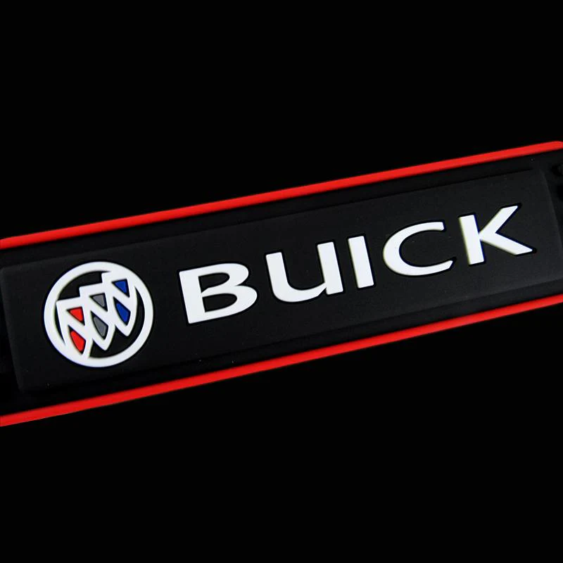 BUICK Set 4PCS Rubber Car Door Scuff Sill Panel Step Protector with Tire Wheel Valves Dust Stem Air Caps Keychain - Image 2