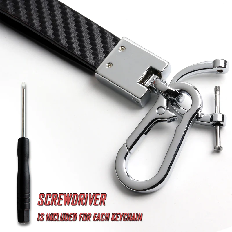BUICK Universal Chrome 3D Logo Carbon Fiber Look Black Leather Metal Gift Decor Quick Release Lanyard Keychain - Image 8