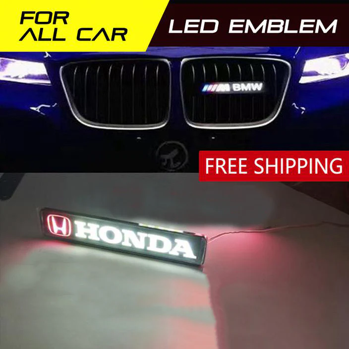 Car Accessories LED Emblem GRILL BADGE FOR Honda Front Grilles Auto Sticker - Image 3