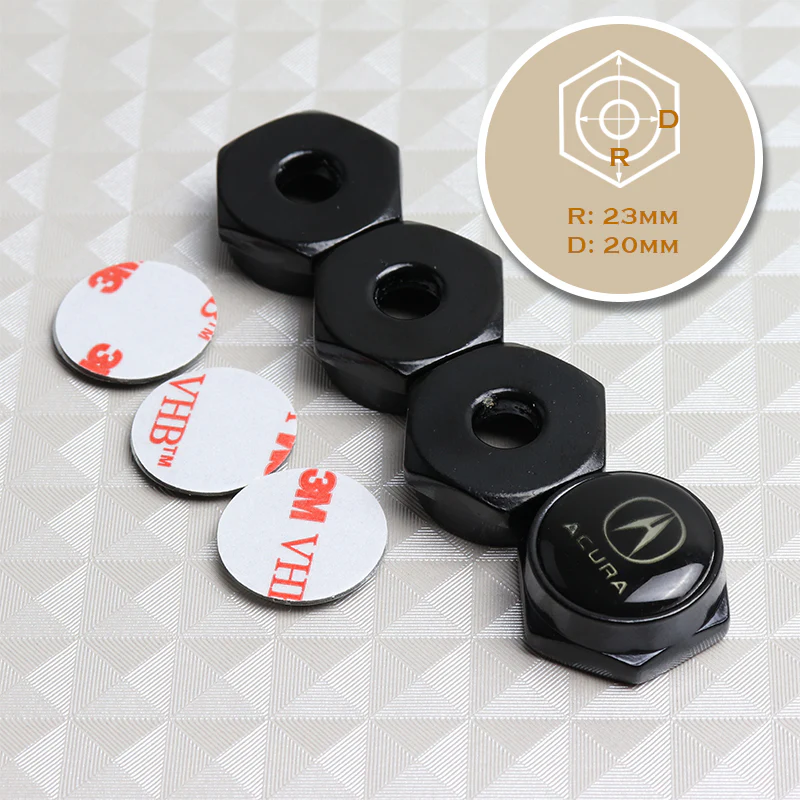 For Acura Racing Car Metal License Plate Frame Screw Bolt Cap Cover Frame Holder - Image 5