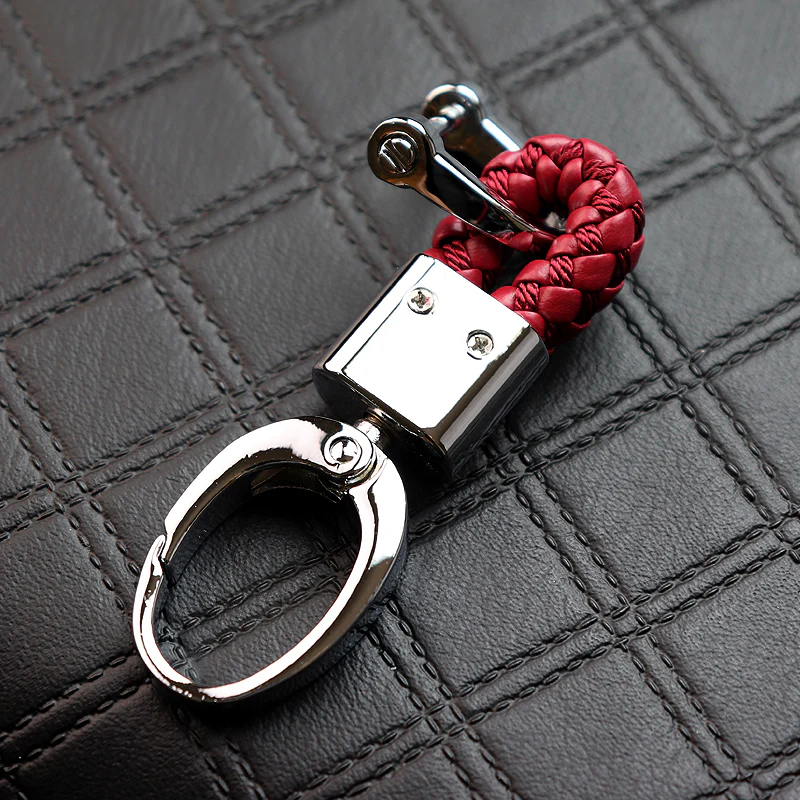 Honda Small Red BV Style Calf Leather Keychain - Image 6