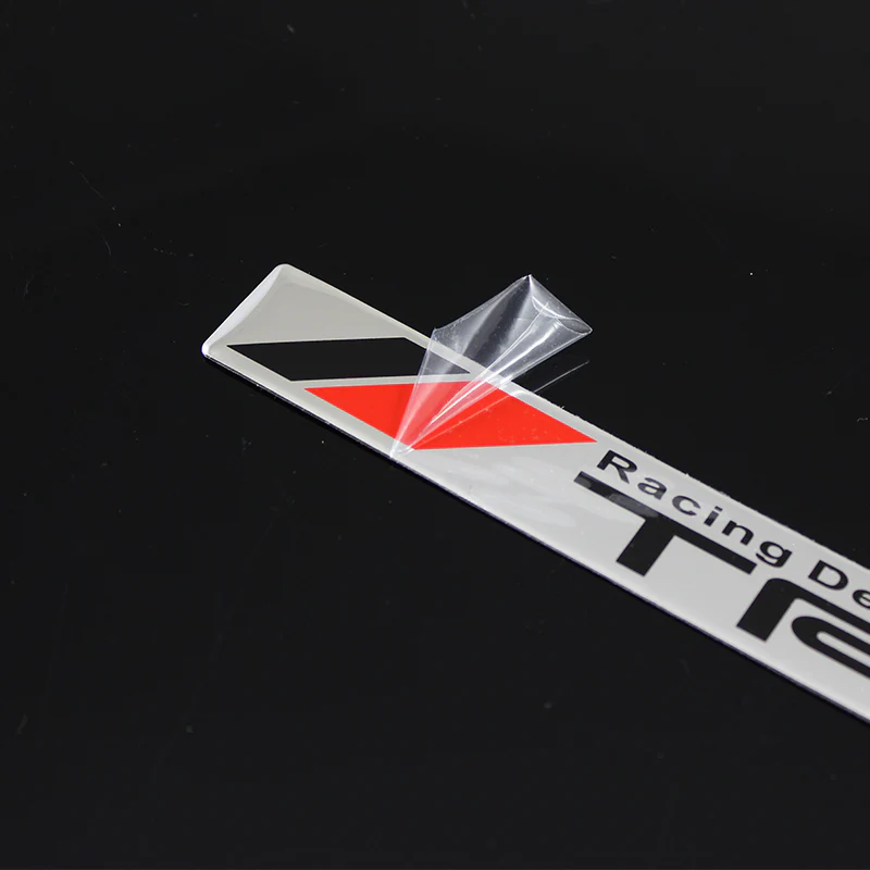 Toyota TRD Silver Emblem Sticker x2 - Image 2