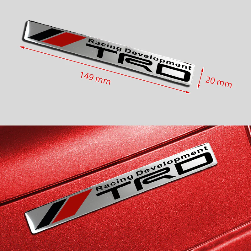 Toyota TRD Silver Emblem Sticker x2 - Image 3