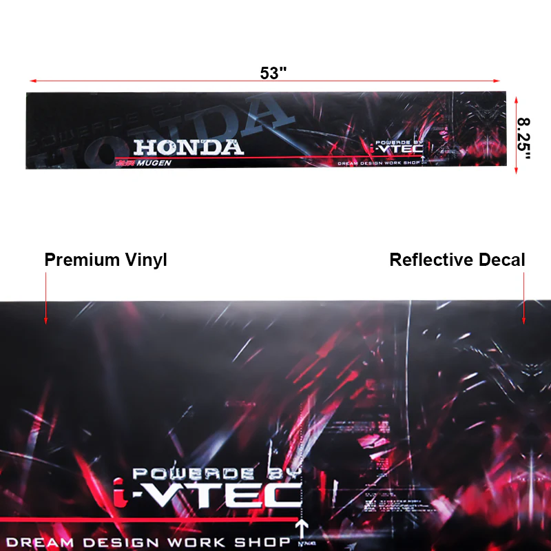 Car Window Windshield Vinyl Banner For HONDA MUGEN CIVIC i-VTEC Decal Sticker X1 - Image 2