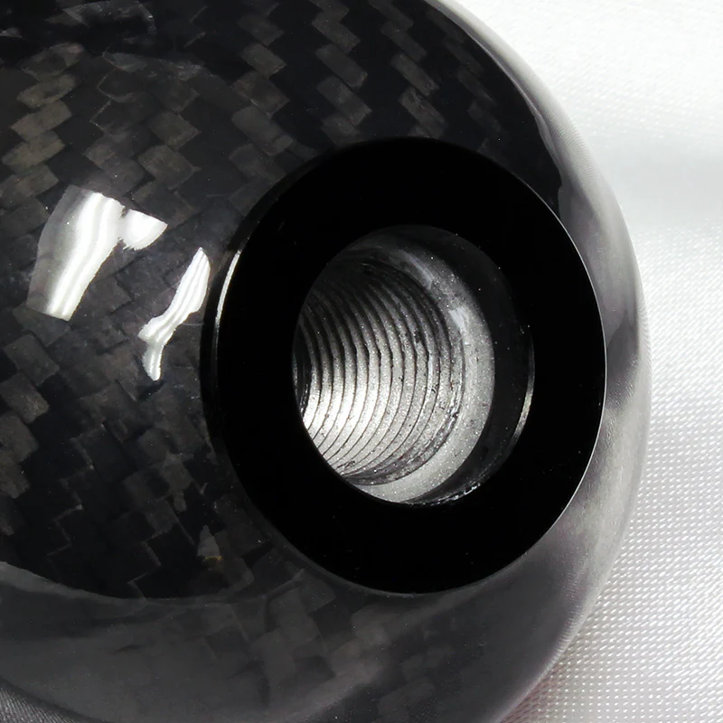 Mugen 6-Speed Carbon Fiber Shift Knob with Red & Silver Line - Image 3