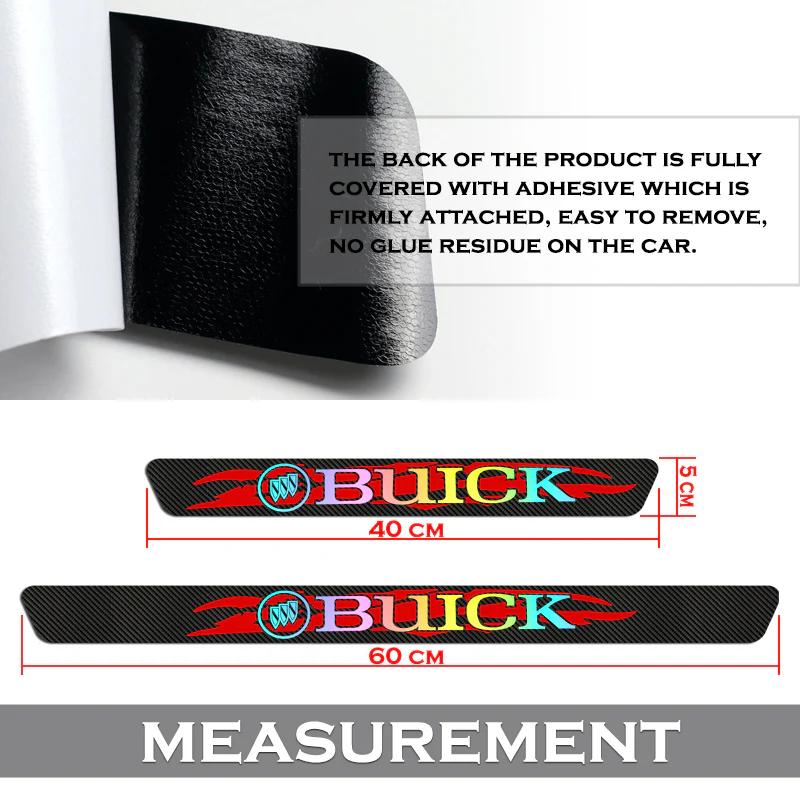 Carbon Fiber Car Door Scuff Sill Cover Panel Step Protector For Buick 4PCS Set - Image 6