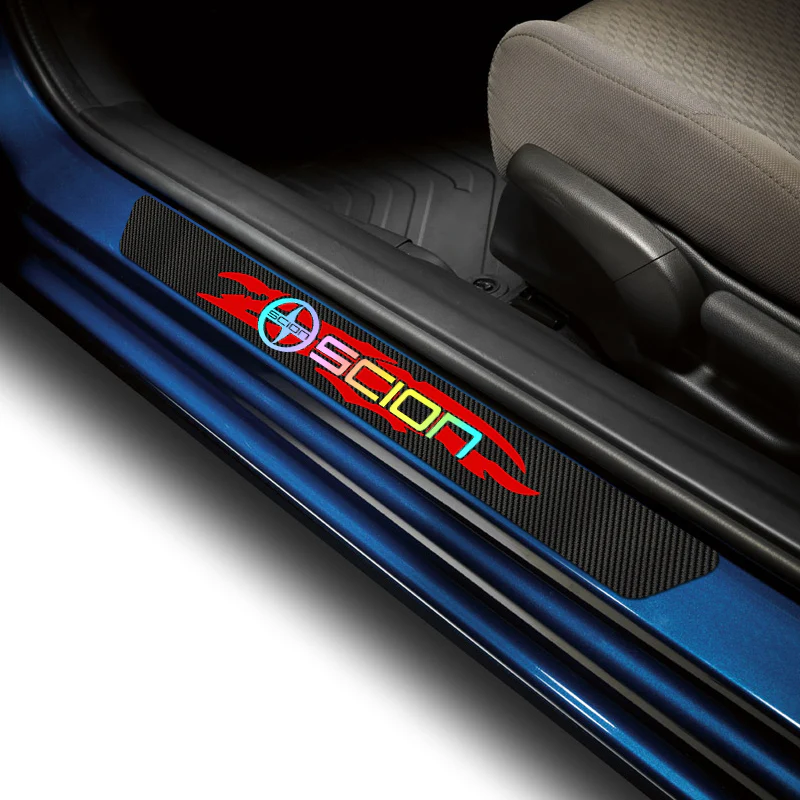 Carbon Fiber Car Door Scuff Sill Cover Panel Step Protector For SCION NEW 4PCS Set - Image 2