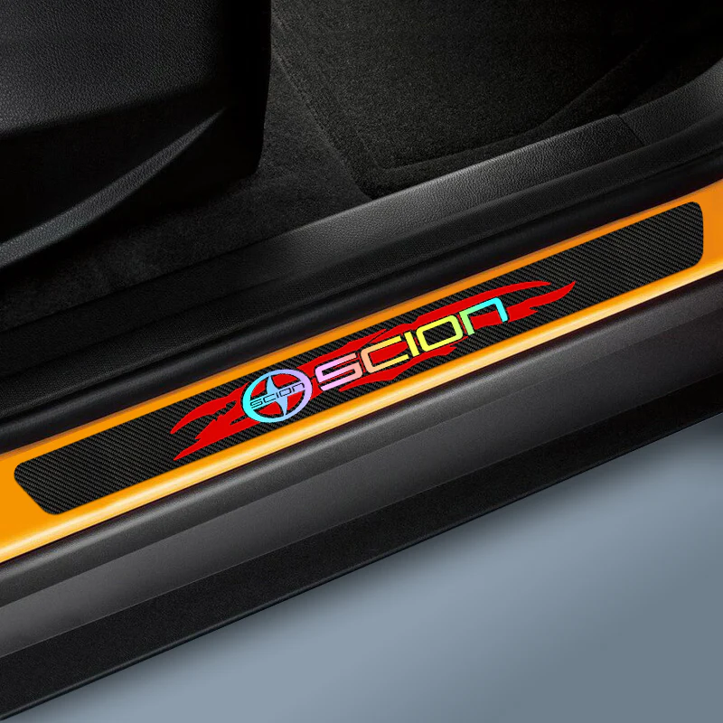 Carbon Fiber Car Door Scuff Sill Cover Panel Step Protector For SCION NEW 4PCS Set - Image 4