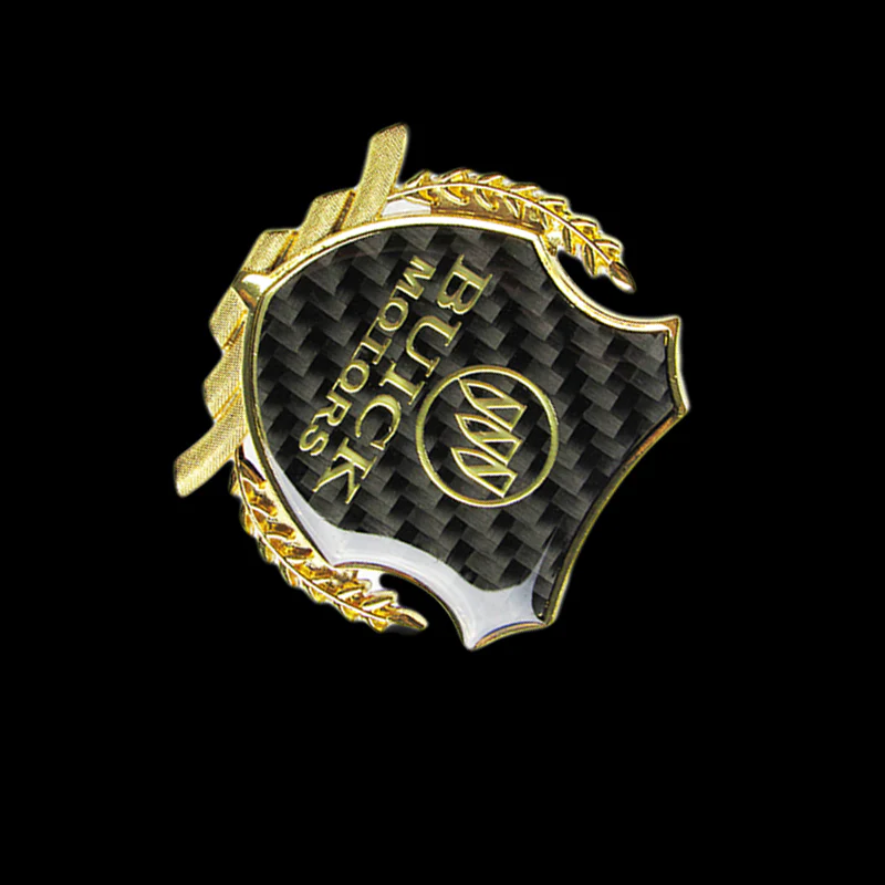 Carbon Fiber Metal Car Front Body Trunk Rear Side Emblem Gold Sticker For BUICK X2 - Image 2