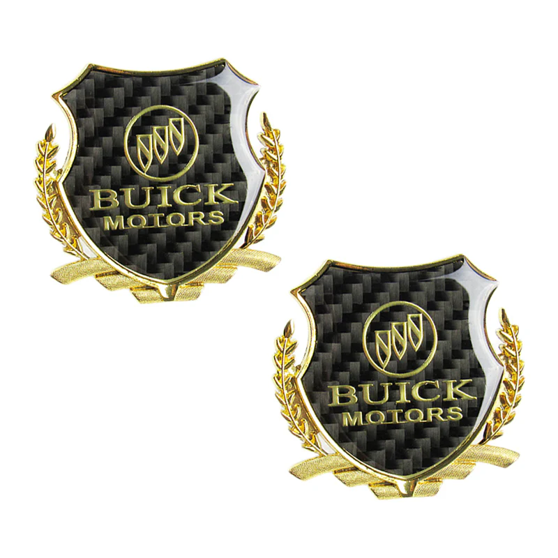 Carbon Fiber Metal Car Front Body Trunk Rear Side Emblem Gold Sticker For BUICK X2 - Image 3