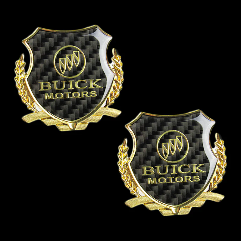 Carbon Fiber Metal Car Front Body Trunk Rear Side Emblem Gold Sticker For BUICK X2 - Image 6