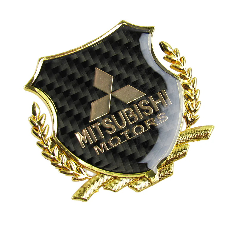Carbon Fiber Metal Car Front Body Trunk Rear Side Gold Emblem Sticker for MITSUBISHI X2 - Image 6