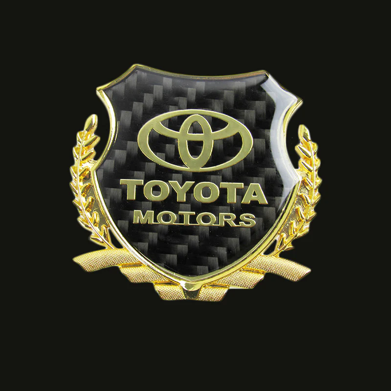 Carbon Fiber Metal Car Front Body Trunk Rear Side Emblem Gold Sticker for TOYOTA X2 - Image 2
