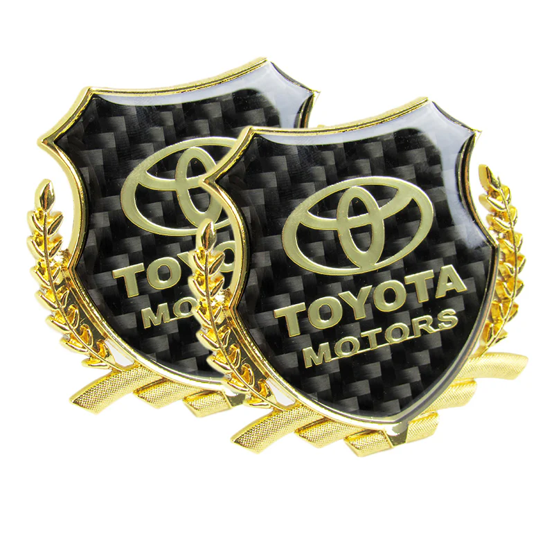 Carbon Fiber Metal Car Front Body Trunk Rear Side Emblem Gold Sticker for TOYOTA X2 - Image 3