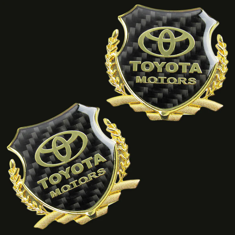 Carbon Fiber Metal Car Front Body Trunk Rear Side Emblem Gold Sticker for TOYOTA X2 - Image 5
