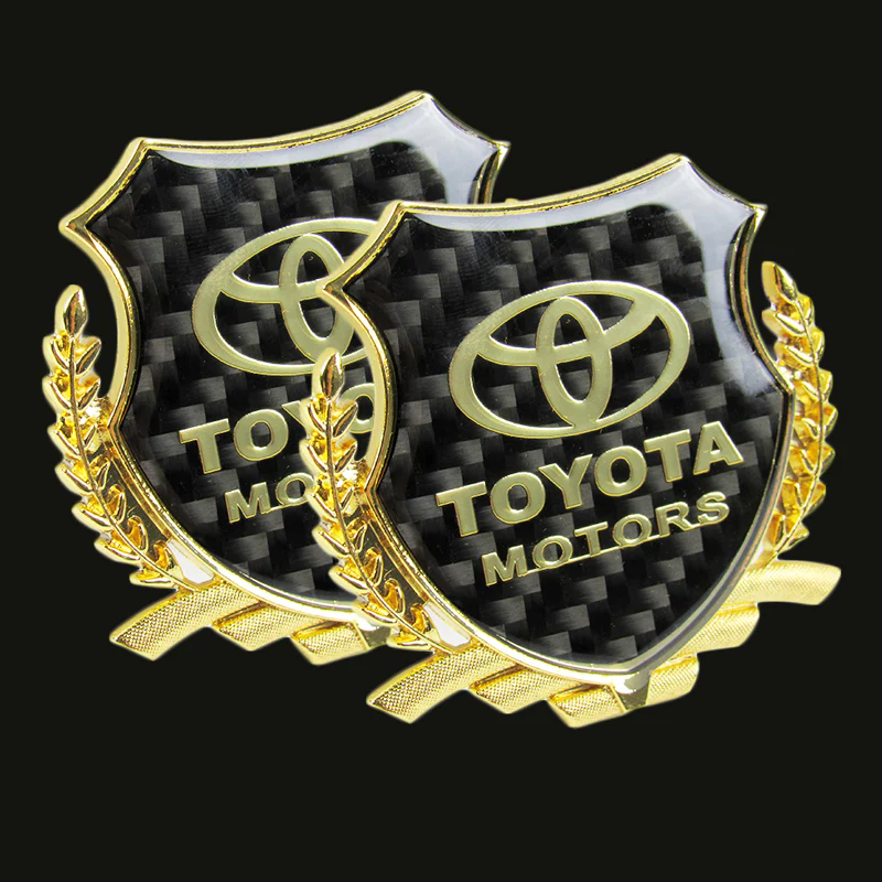 Carbon Fiber Metal Car Front Body Trunk Rear Side Emblem Gold Sticker for TOYOTA X2 - Image 7