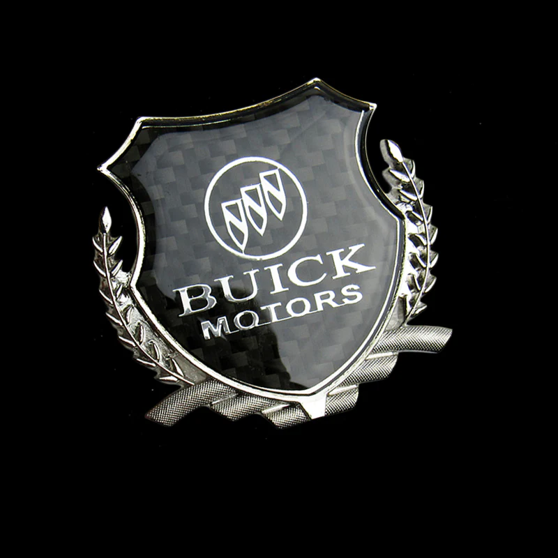 Carbon Fiber Metal Car Front Body Trunk Rear Side Emblem Silver Sticker For BUICK - Image 2