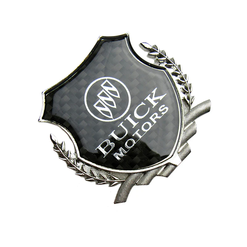 Carbon Fiber Metal Car Front Body Trunk Rear Side Emblem Silver Sticker For BUICK - Image 5