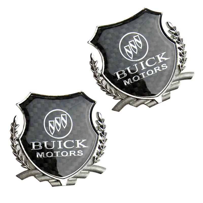 Carbon Fiber Metal Car Front Body Trunk Rear Side Emblem Silver Sticker For BUICK X2 - Image 3