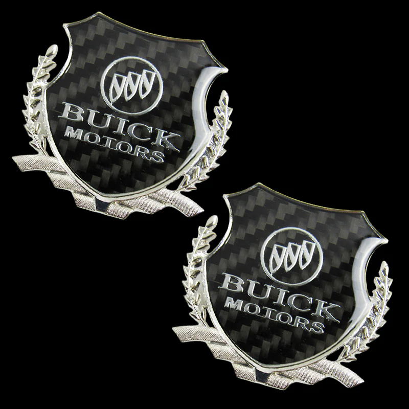 Carbon Fiber Metal Car Front Body Trunk Rear Side Emblem Silver Sticker For BUICK X2 - Image 6