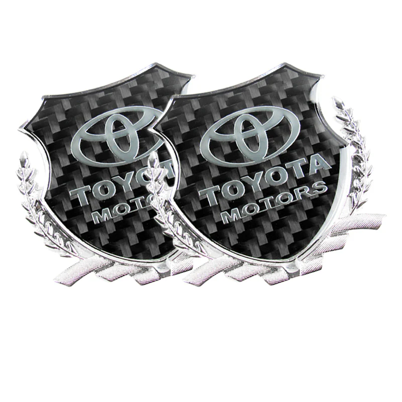 Carbon Fiber Metal Car Front Body Trunk Rear Side Emblem Silver Sticker for TOYOTA X2 - Image 2