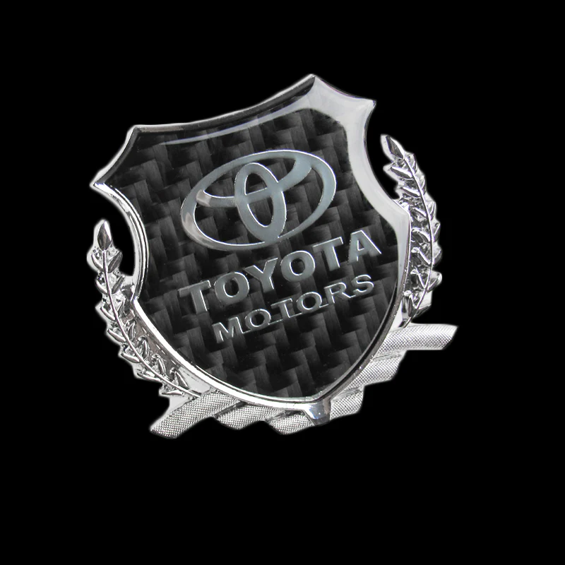 Carbon Fiber Metal Car Front Body Trunk Rear Side Emblem Silver Sticker for TOYOTA X2 - Image 3