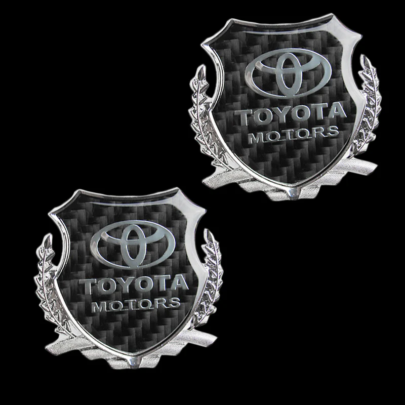 Carbon Fiber Metal Car Front Body Trunk Rear Side Emblem Silver Sticker for TOYOTA X2 - Image 5