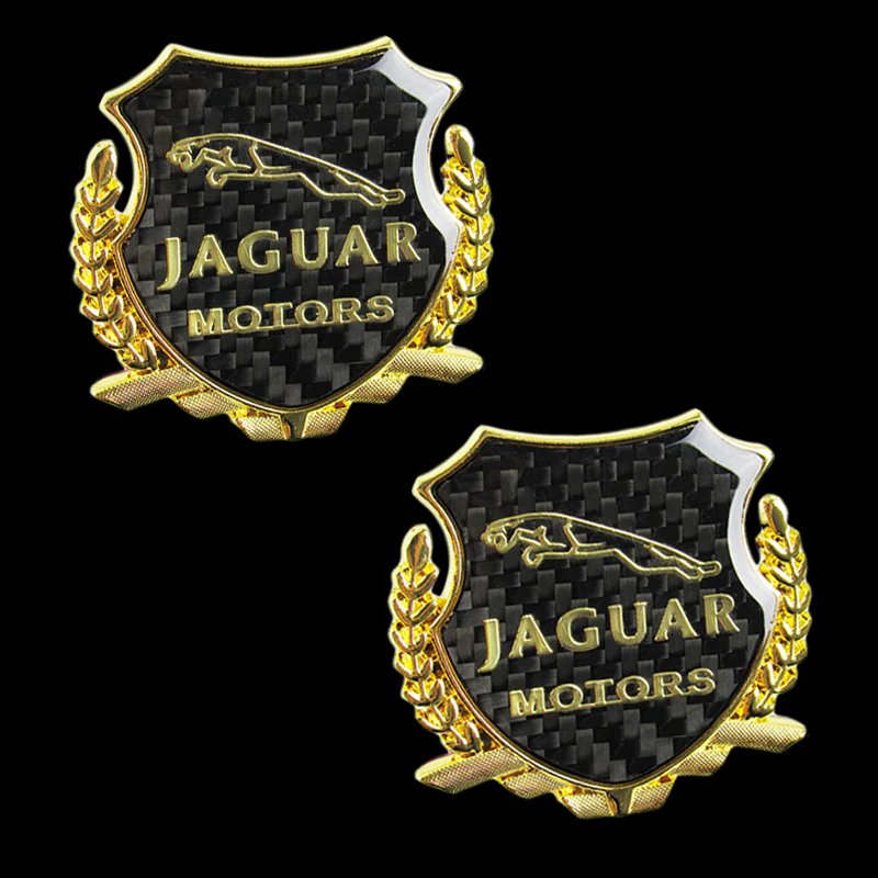 Carbon Fiber Metal Car Front Body Trunk Rear Side Gold Emblem Sticker for JAGUAR X2 - Image 2
