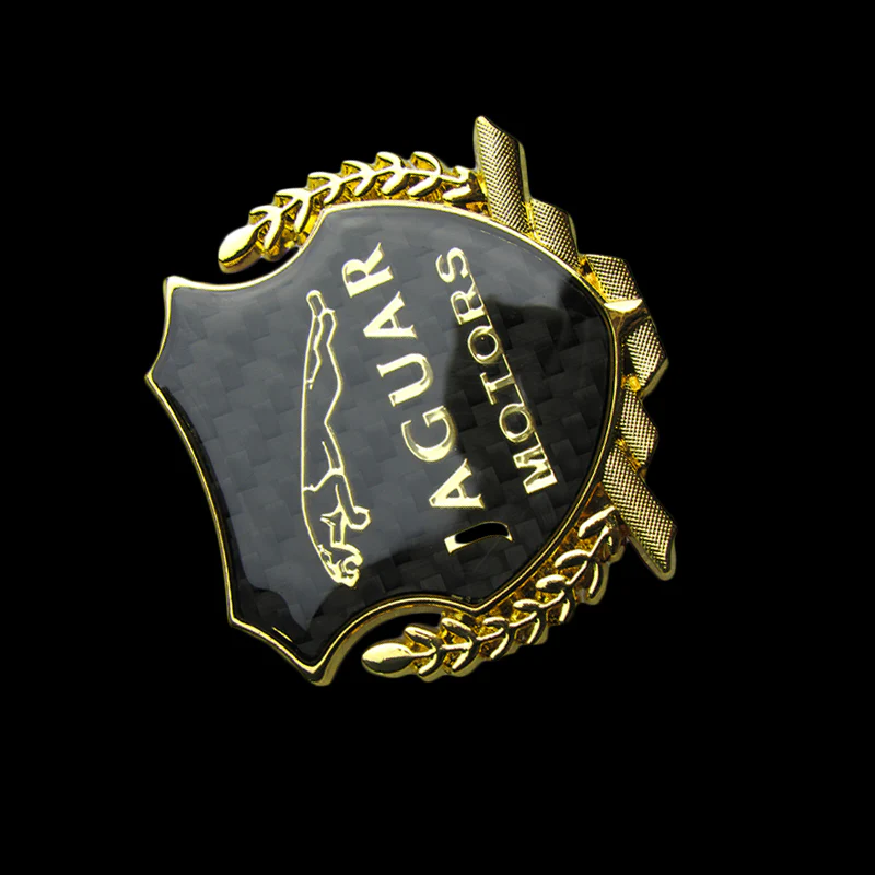 Carbon Fiber Metal Car Front Body Trunk Rear Side Gold Emblem Sticker for JAGUAR X2 - Image 3