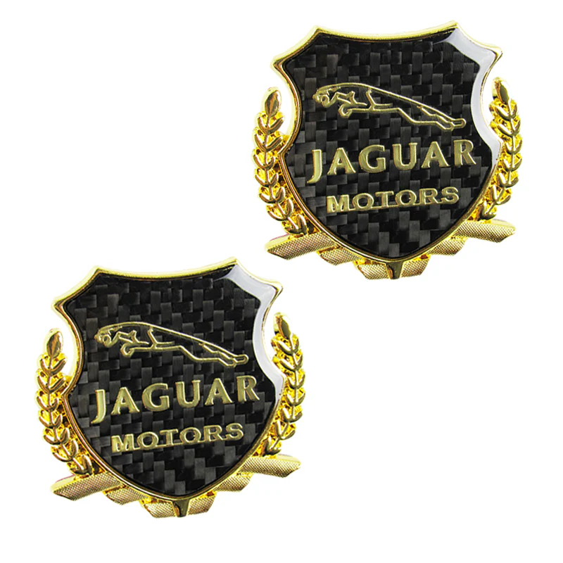 Carbon Fiber Metal Car Front Body Trunk Rear Side Gold Emblem Sticker for JAGUAR X2 - Image 5