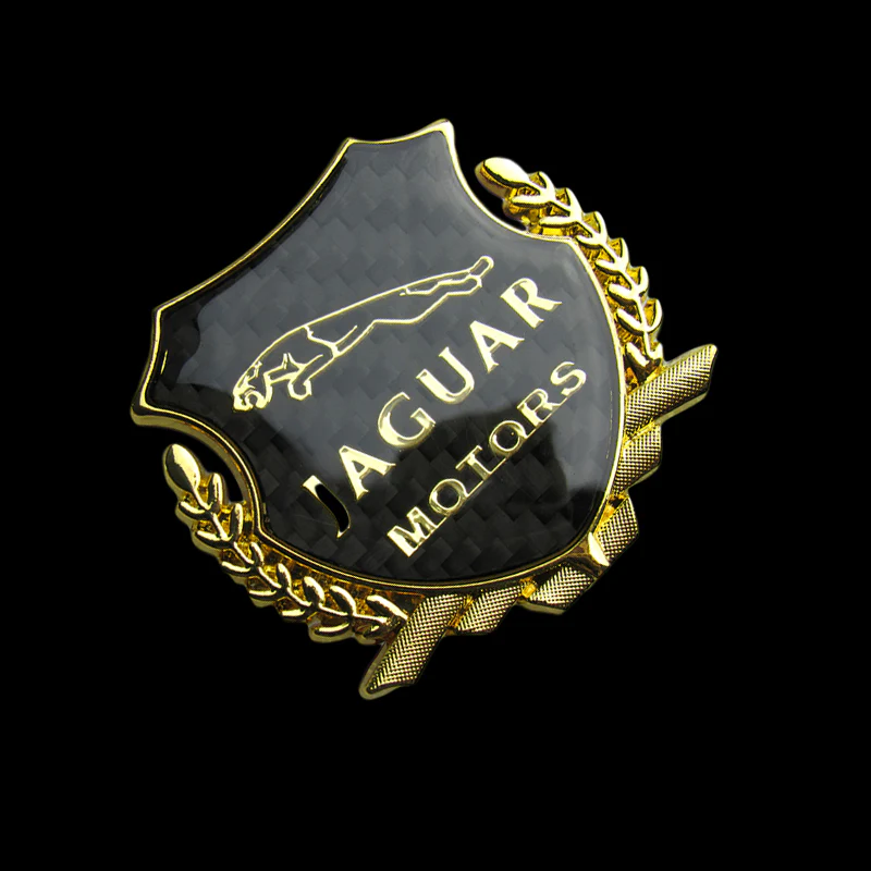 Carbon Fiber Metal Car Front Body Trunk Rear Side Gold Emblem Sticker for JAGUAR X2 - Image 6