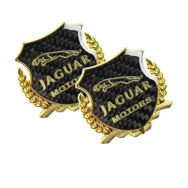 Carbon Fiber Metal Car Front Body Trunk Rear Side Gold Emblem Sticker for JAGUAR X2 - Image 3