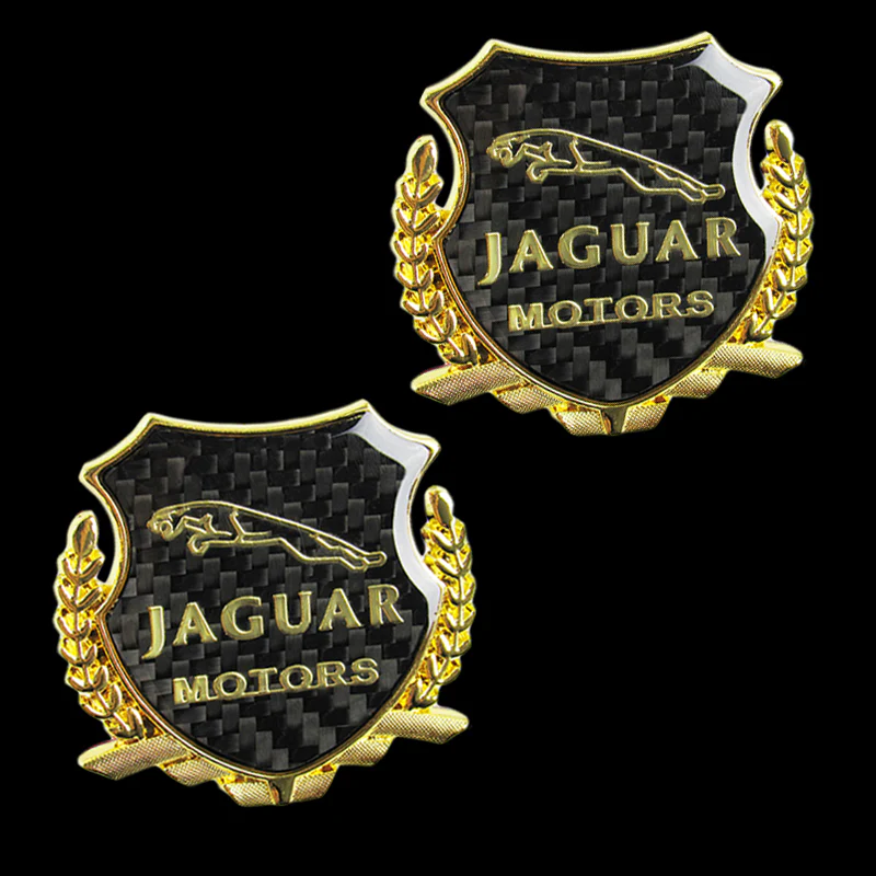 Carbon Fiber Metal Car Front Body Trunk Rear Side Gold Emblem Sticker for JAGUAR X2 - Image 5