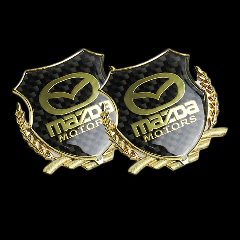 Carbon Fiber Metal Car Front Body Trunk Rear Side Gold Emblem Sticker for Mazda X2 - Image 4