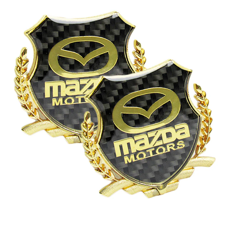 Carbon Fiber Metal Car Front Body Trunk Rear Side Gold Emblem Sticker for Mazda X2 - Image 5