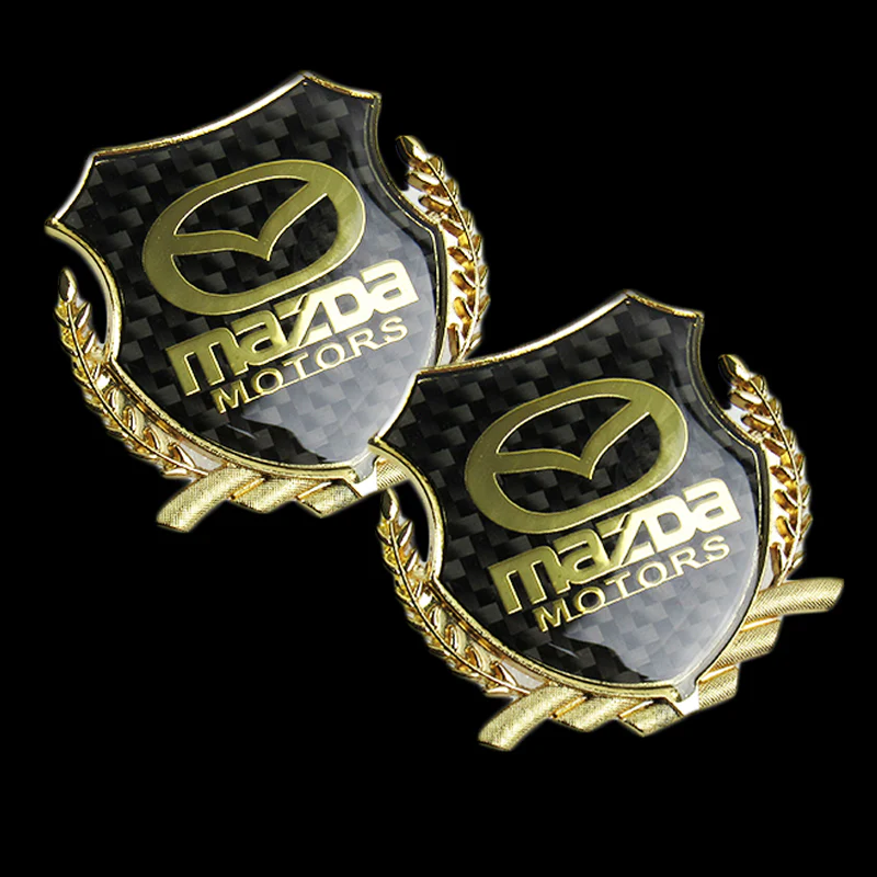 Carbon Fiber Metal Car Front Body Trunk Rear Side Gold Emblem Sticker for Mazda X2 - Image 6