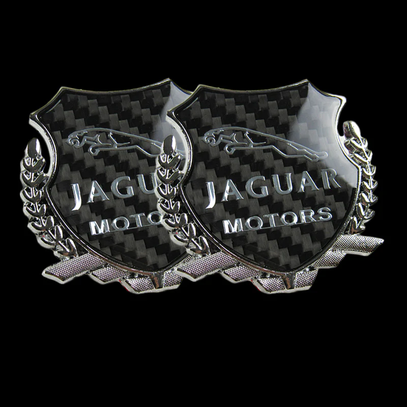 Carbon Fiber Metal Car Front Body Trunk Rear Side Silver Emblem Sticker for JAGUAR X2 - Image 2