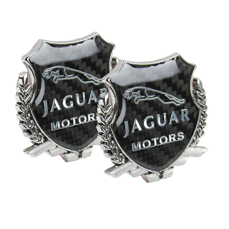 Carbon Fiber Metal Car Front Body Trunk Rear Side Silver Emblem Sticker for JAGUAR X2 - Image 3