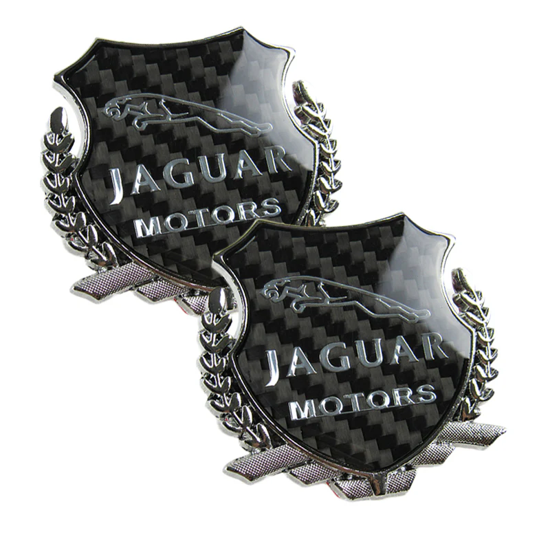 Carbon Fiber Metal Car Front Body Trunk Rear Side Silver Emblem Sticker for JAGUAR X2 - Image 5