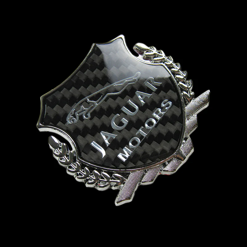Carbon Fiber Metal Car Front Body Trunk Rear Side Silver Emblem Sticker for JAGUAR X2 - Image 6