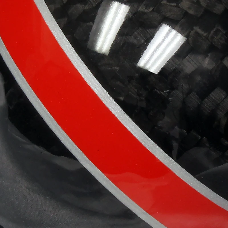 Mugen 5-Speed Carbon Fiber Shift Knob with Red & Silver Line - Image 3