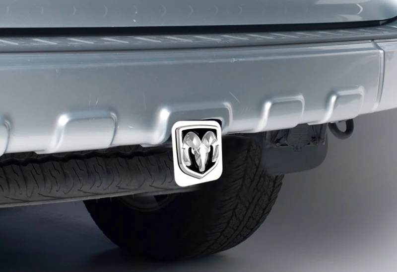 Chrome / Black 3D DODGE RAM Engraved Billet LOGO Stainless Steel Hitch Cover Plug Cap For 2" Trailer Receiver - Image 4