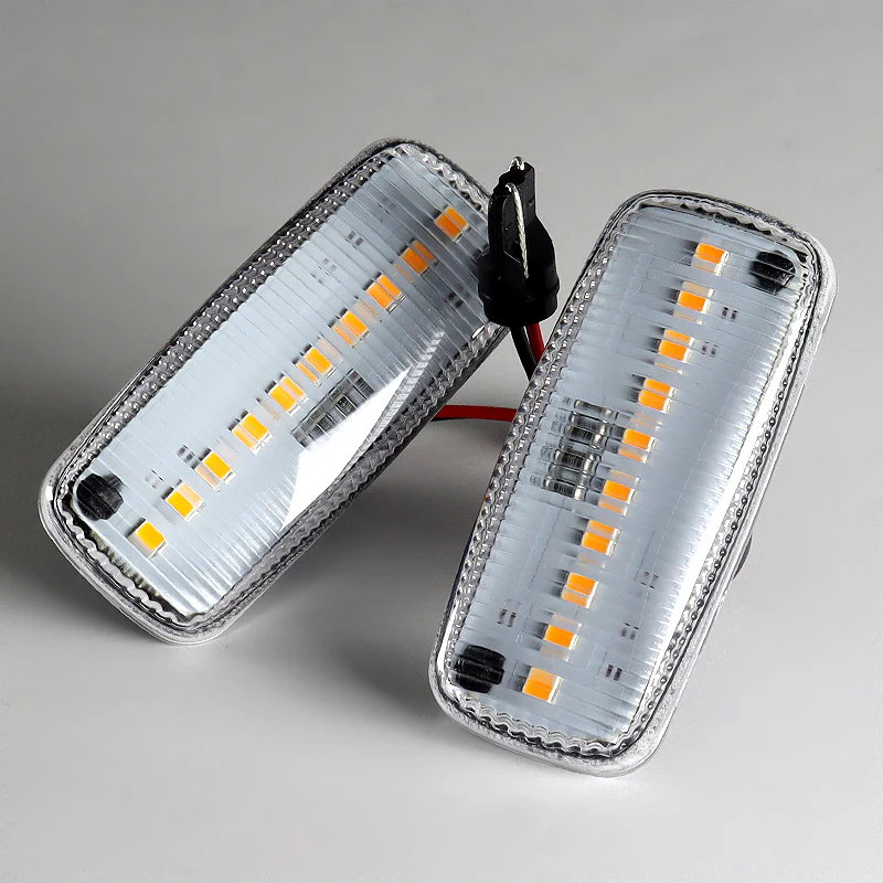 Jeep Grand Cherokee / Patriot / Compass Sequential Amber LED Turn Signal Front Side Marker Lights -Clear Lens - Image 2