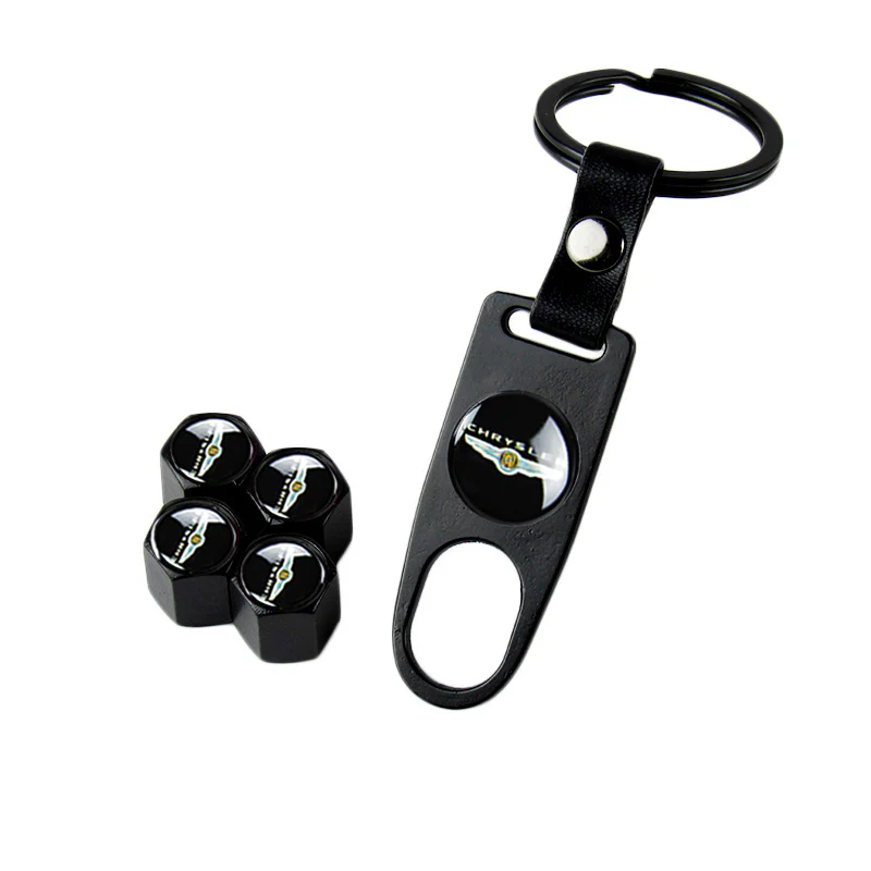 CHRYSLER Car Wheel Tire Valves Dust Stem Air Caps Keychain Emblem KEY FOB Set - US SELLER - Image 5